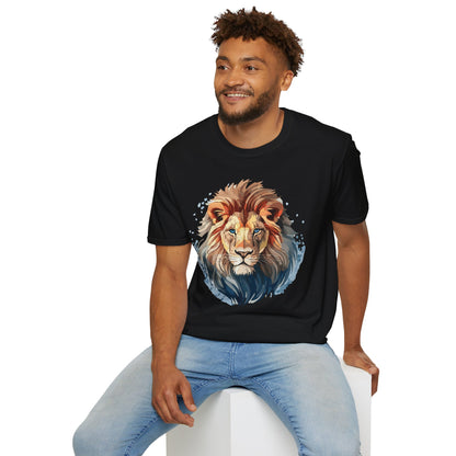 Unisex Lion Shirt Floral Lion Tee Gildan Softstyle 64000 Tee