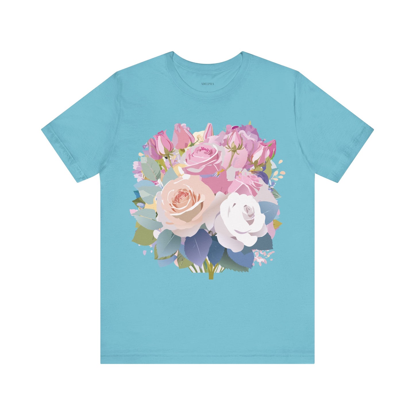 T-shirt en coton naturel avec fleurs