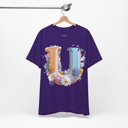 Natural Cotton Tee Shirt - Letters Collection - U Printify
