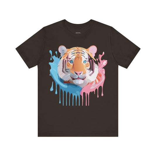 Natural Cotton Tee Shirt with Tiger