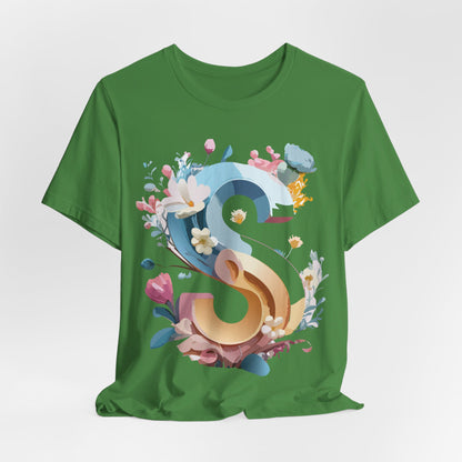 Natural Cotton Tee Shirt - Letters Collection - S Printify
