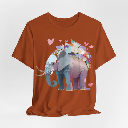 Natural Cotton Tee Shirt with Elephant Printify