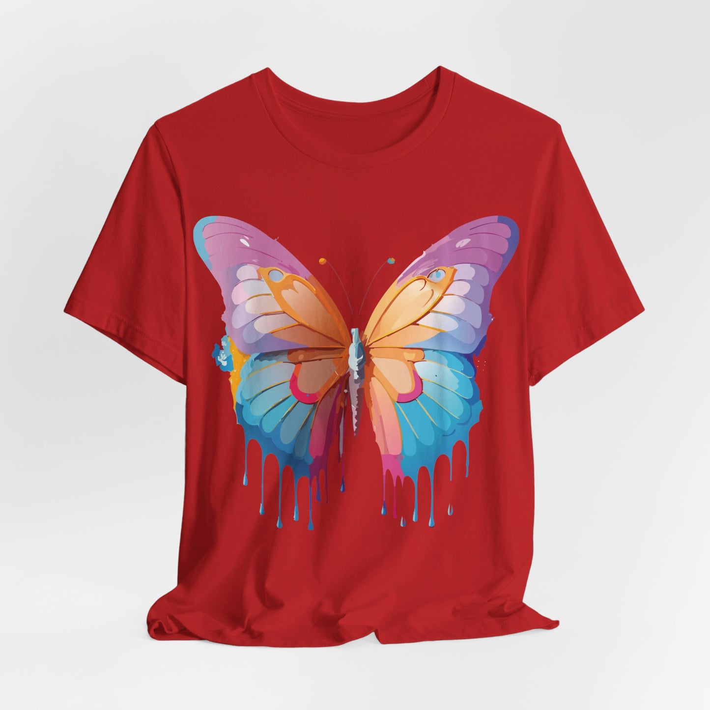 Natural Cotton Tee Shirt with Butterfly