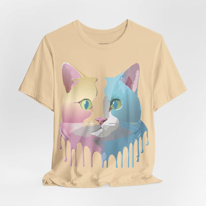 Natural Cotton Tee Shirt with Cat Printify