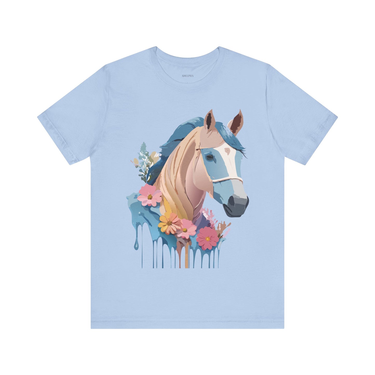 Natural Cotton Tee Shirt with Horse