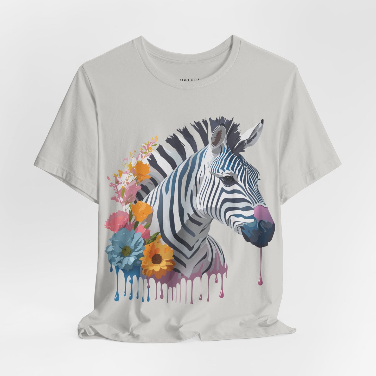 Natural Cotton Tee Shirt with Zebra