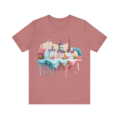 Natural Cotton Tee Shirt - Beautiful Places Collection - Warnemünde and Rostock - Germany Printify