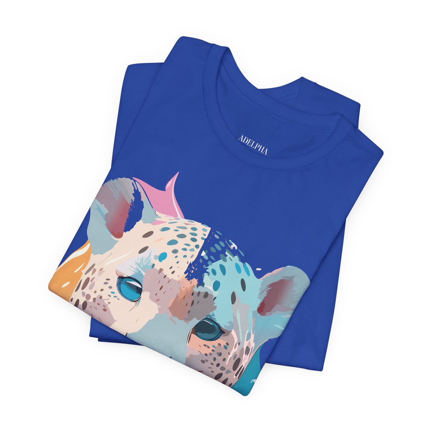 Natural Cotton Tee Shirt with Cheetah