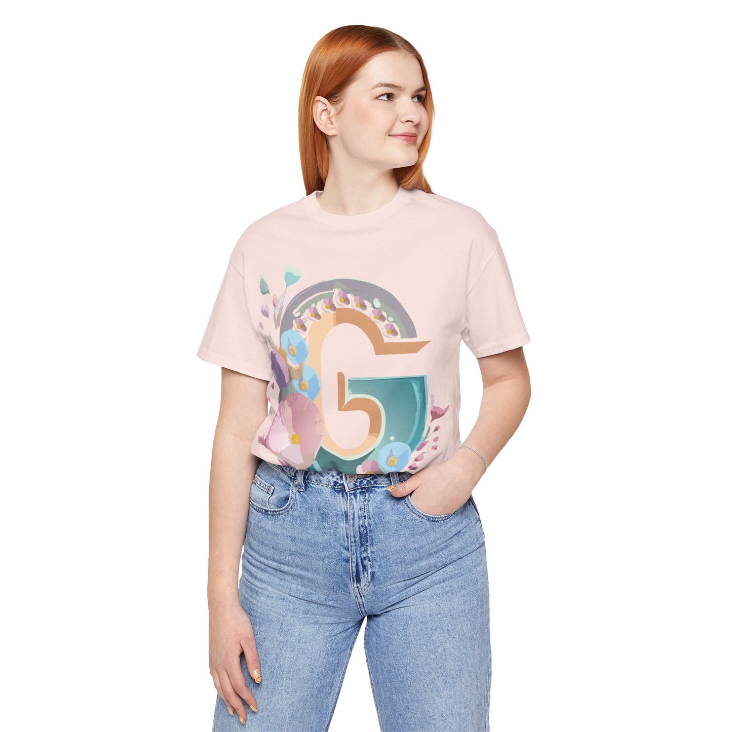 Natural Cotton Tee Shirt - Letters Collection - G