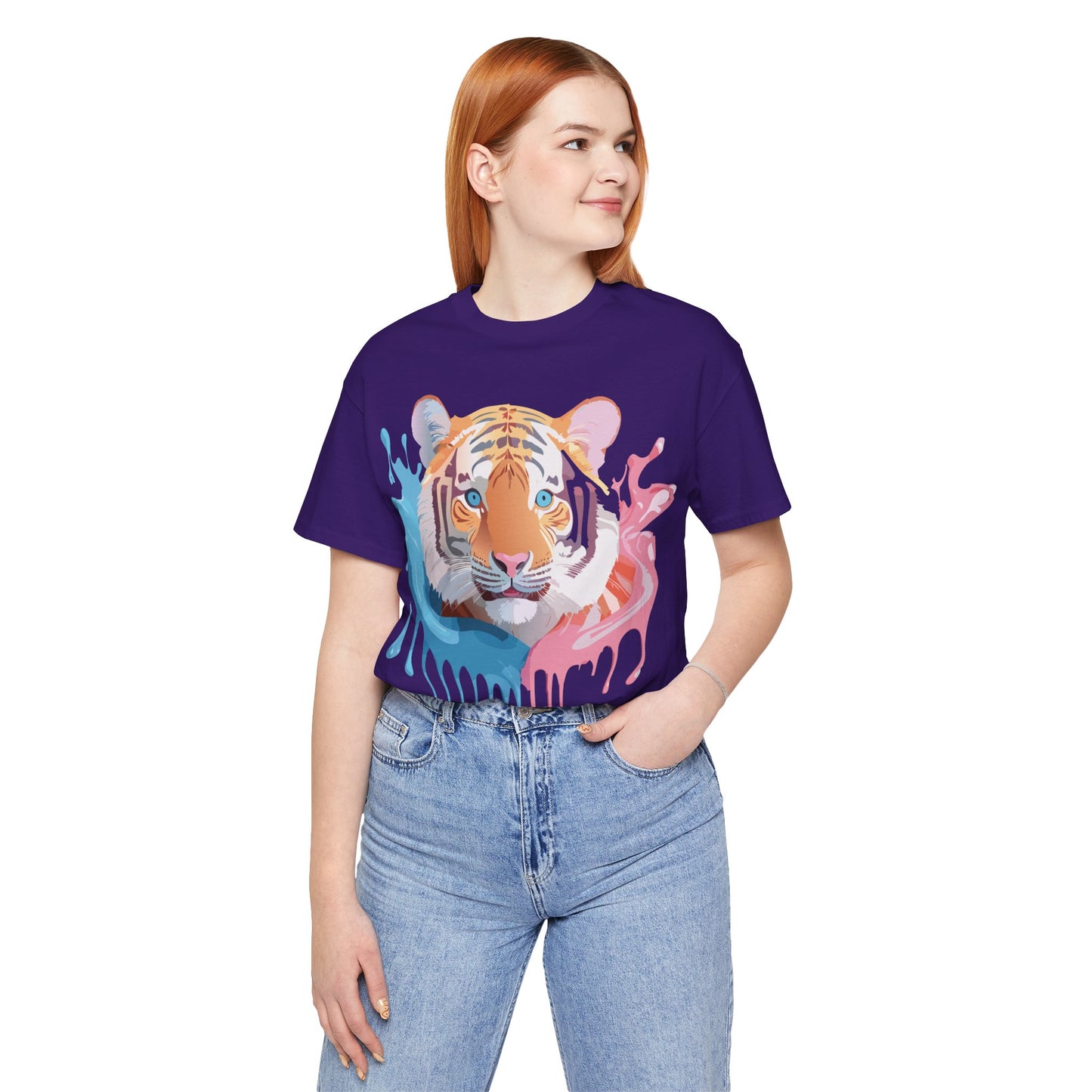 Natural Cotton Tee Shirt with Tiger