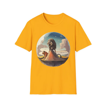 Lion Graphic T Shirt Unisex Softstyle 64000 Gildan 100 Percent Cotton Tee