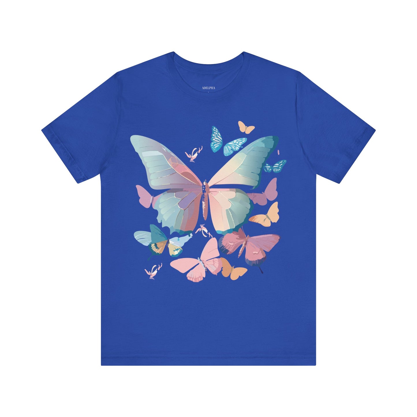 Natural Cotton Tee Shirt with Butterfly