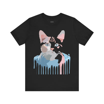 Natural Cotton Tee Shirt with Cat Printify