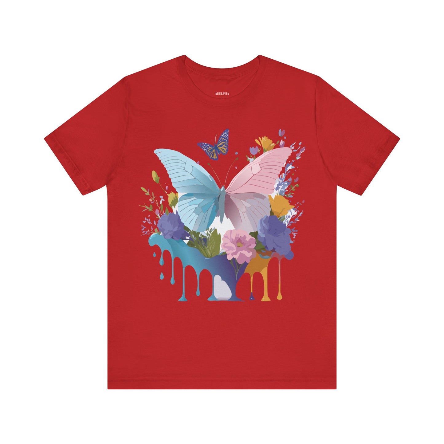 Natural Cotton Tee Shirt with Butterfly