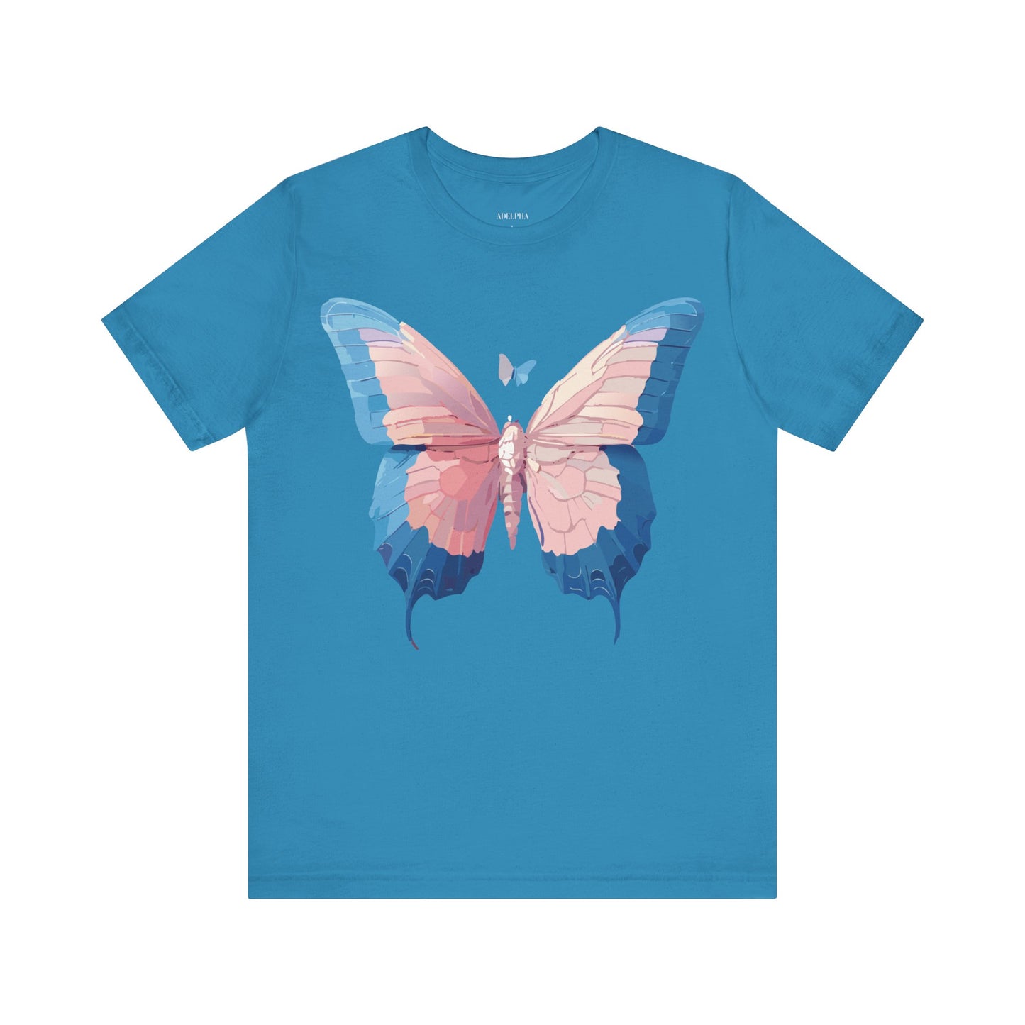 Natural Cotton Tee Shirt with Butterfly