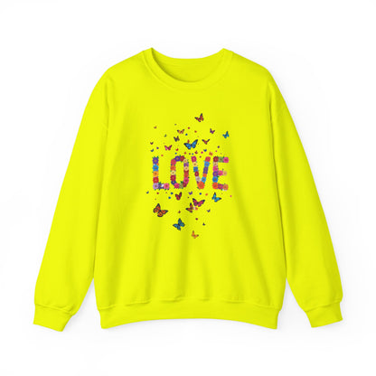 Unisex Floral Love Sweatshirt Fifty Fifty Cotton Poly Valentines Day