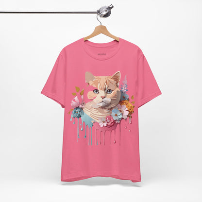 Natural Cotton Tee Shirt with Cat Printify