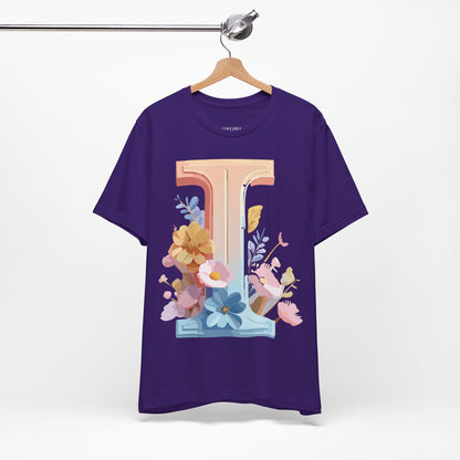 Natural Cotton Tee Shirt - Letters Collection - I Printify