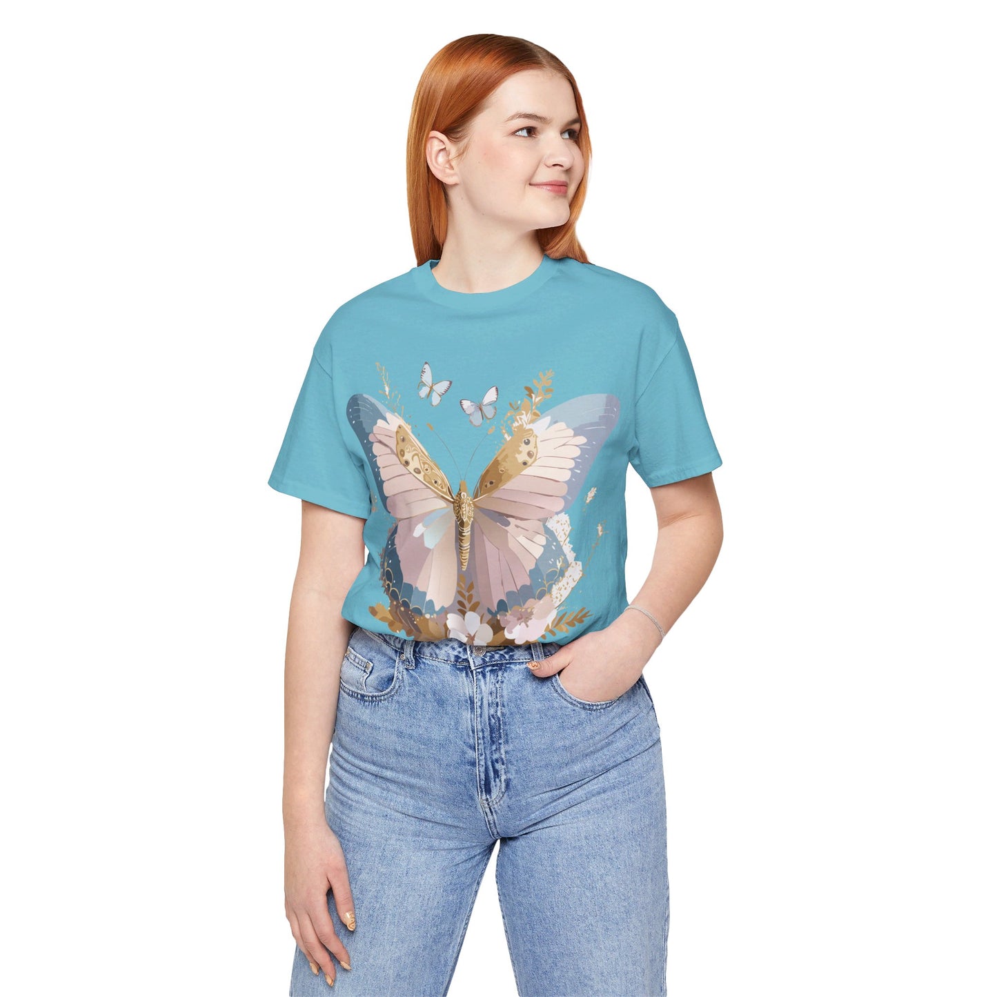 T-shirt en coton naturel avec papillon