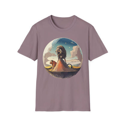 Lion Graphic T Shirt Unisex Softstyle 64000 Gildan 100 Percent Cotton Tee