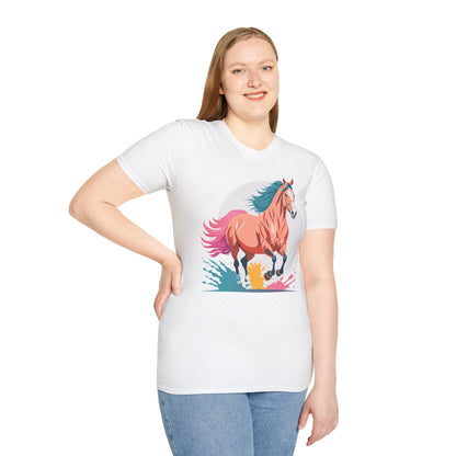 Unisex Horse Shirt Tee Gildan Softstyle 64000 Premium Ringspun Cotton