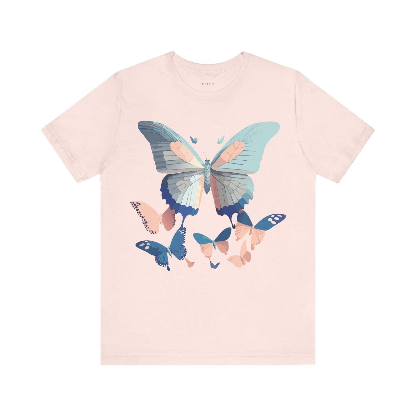 Natural Cotton Tee Shirt with Butterfly