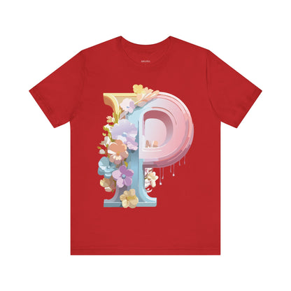 Natural Cotton Tee Shirt - Letters Collection - P Printify