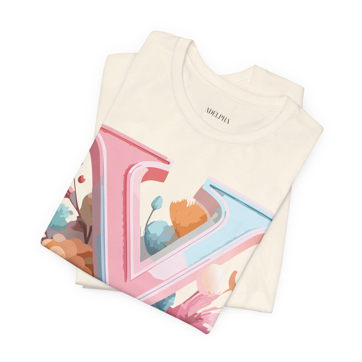 Natural Cotton Tee Shirt - Letters Collection - Y