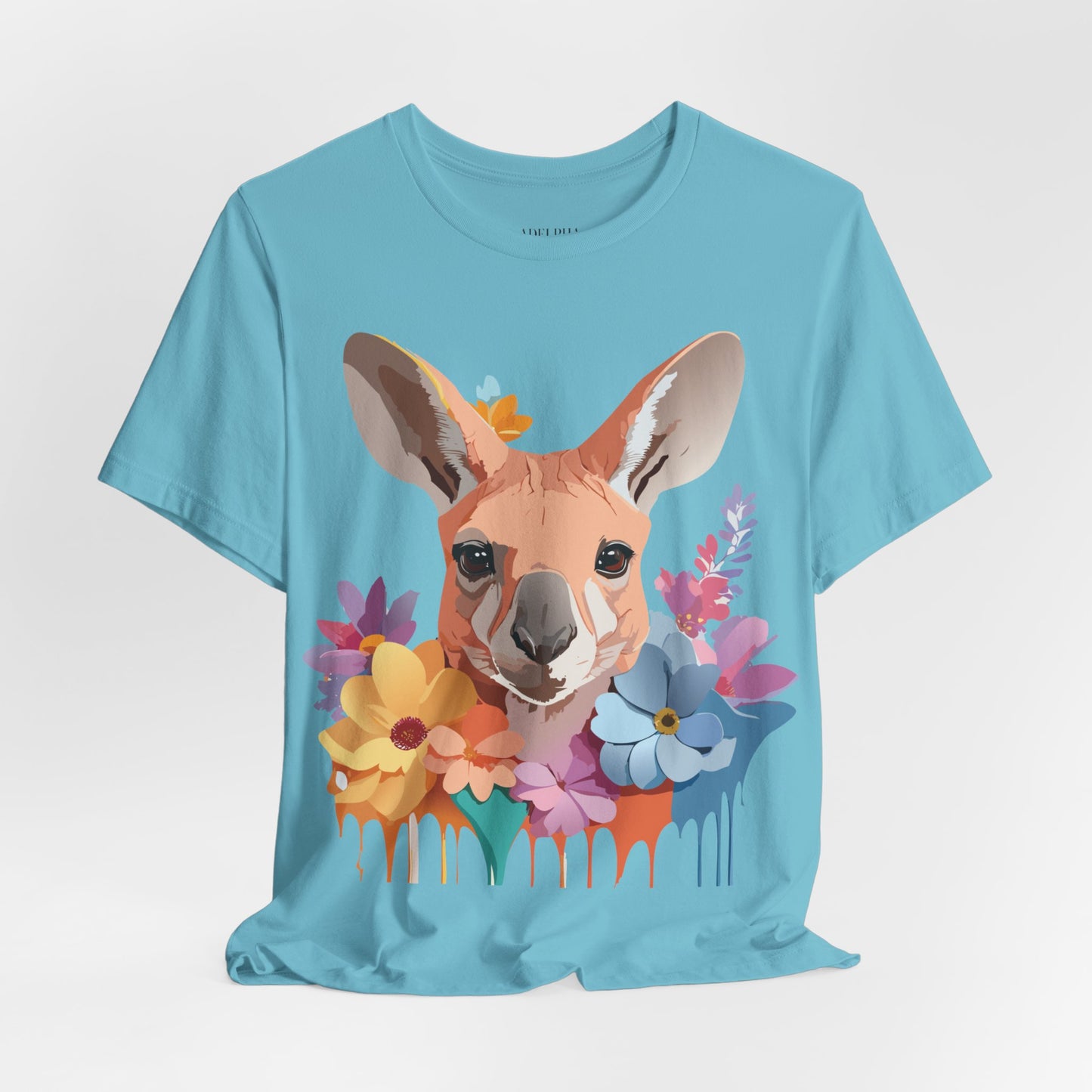 Natural Cotton Tee Shirt with Kangaroo