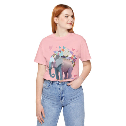 Natural Cotton Tee Shirt with Elephant Printify