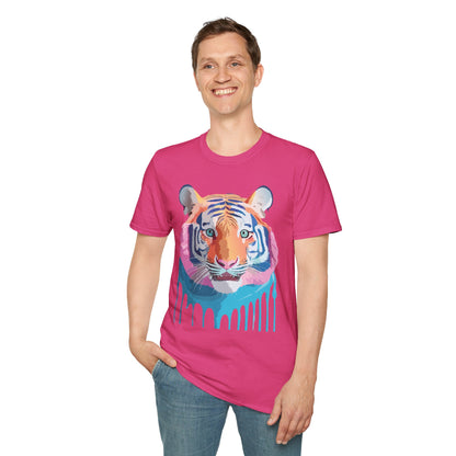 Tiger Print Unisex Softstyle Breathable Cotton Tee 64000 Gildan Shirt