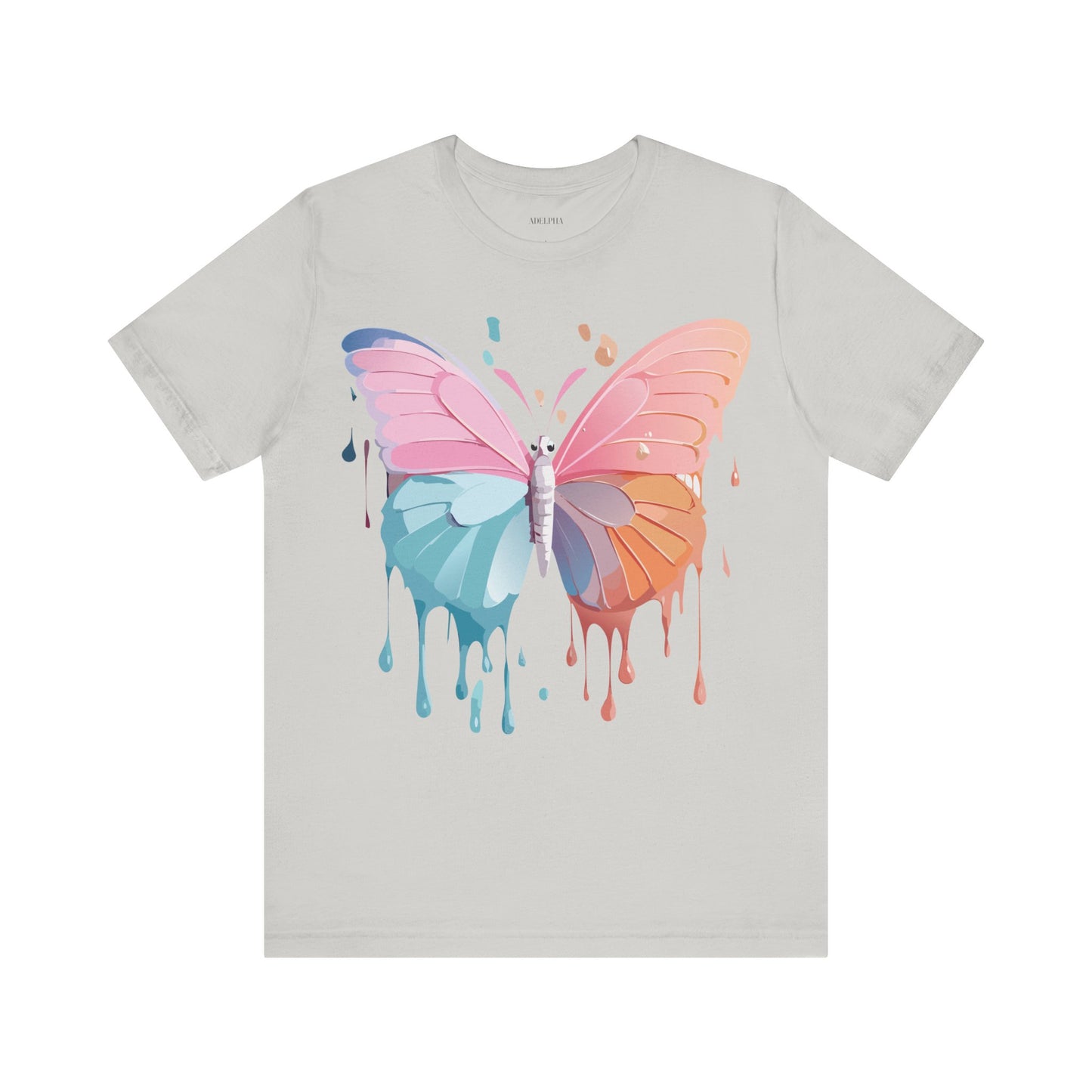 Natural Cotton Tee Shirt with Butterfly