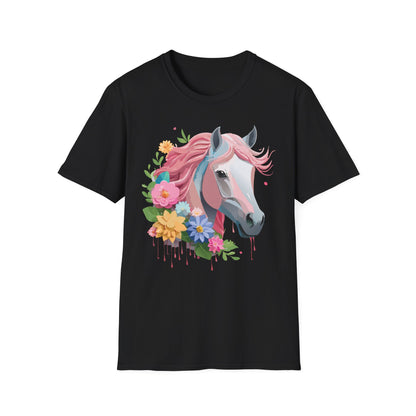 Unisex Horse Shirt Softstyle Cotton Tee With Animal Print Design