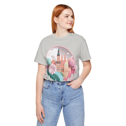 Natural Cotton Tee Shirt - Beautiful Places Collection - Prague Printify