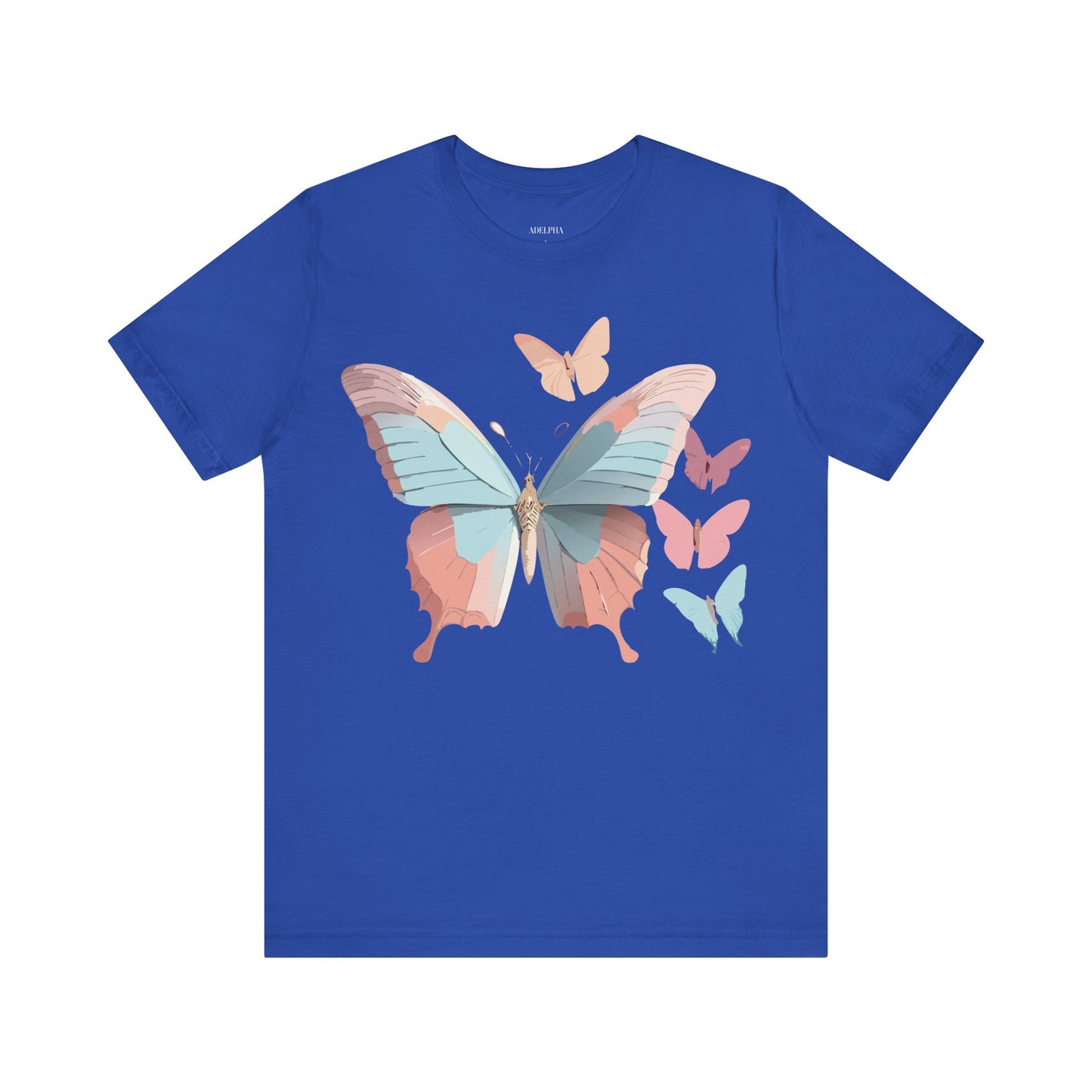 Natural Cotton Tee Shirt with Butterfly