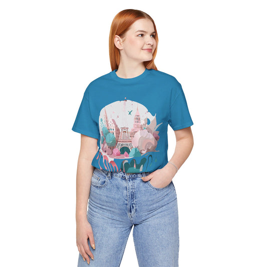Natural Cotton Tee Shirt - Beautiful Places Collection - Paris Printify