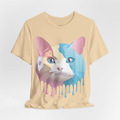 Natural Cotton Tee Shirt with Cat Printify