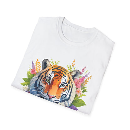 Tiger Print Unisex Gildan Softstyle Tee 64000 100 Percent Ring Spun Cotton