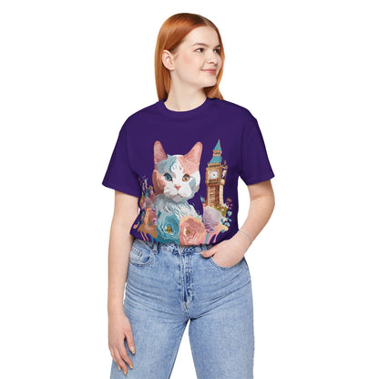 Natural Cotton Tee Shirt with Cat Printify
