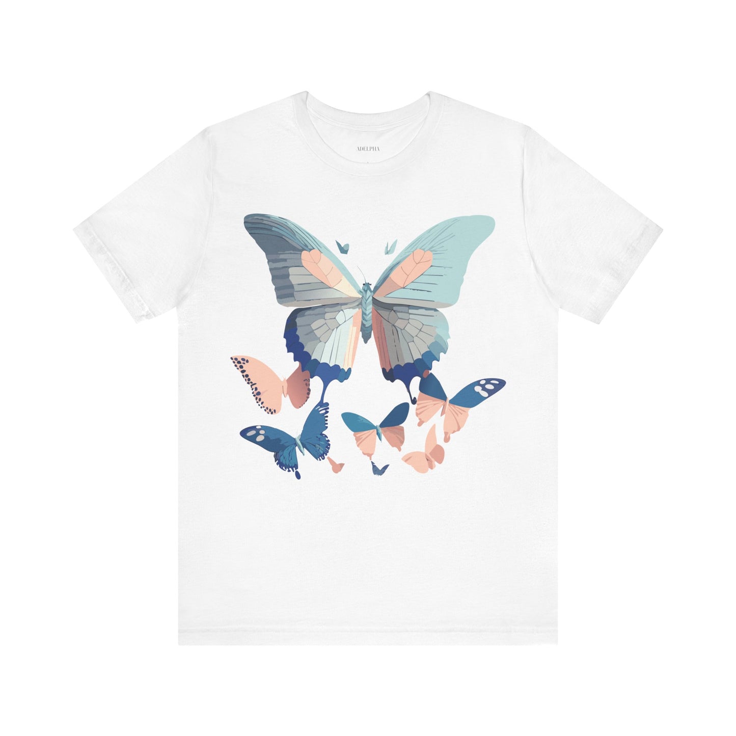 Natural Cotton Tee Shirt with Butterfly