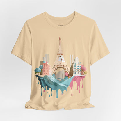 Natural Cotton Tee Shirt - Beautiful Places Collection - Paris Printify
