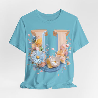 Natural Cotton Tee Shirt - Letters Collection - U Printify