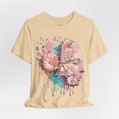 Natural Cotton Tee Shirt - Beautiful Places Collection - Paris Printify