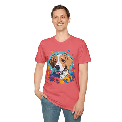 Unisex Dog Shirt Animal Print Tee Gildan Softstyle 64000 Cotton