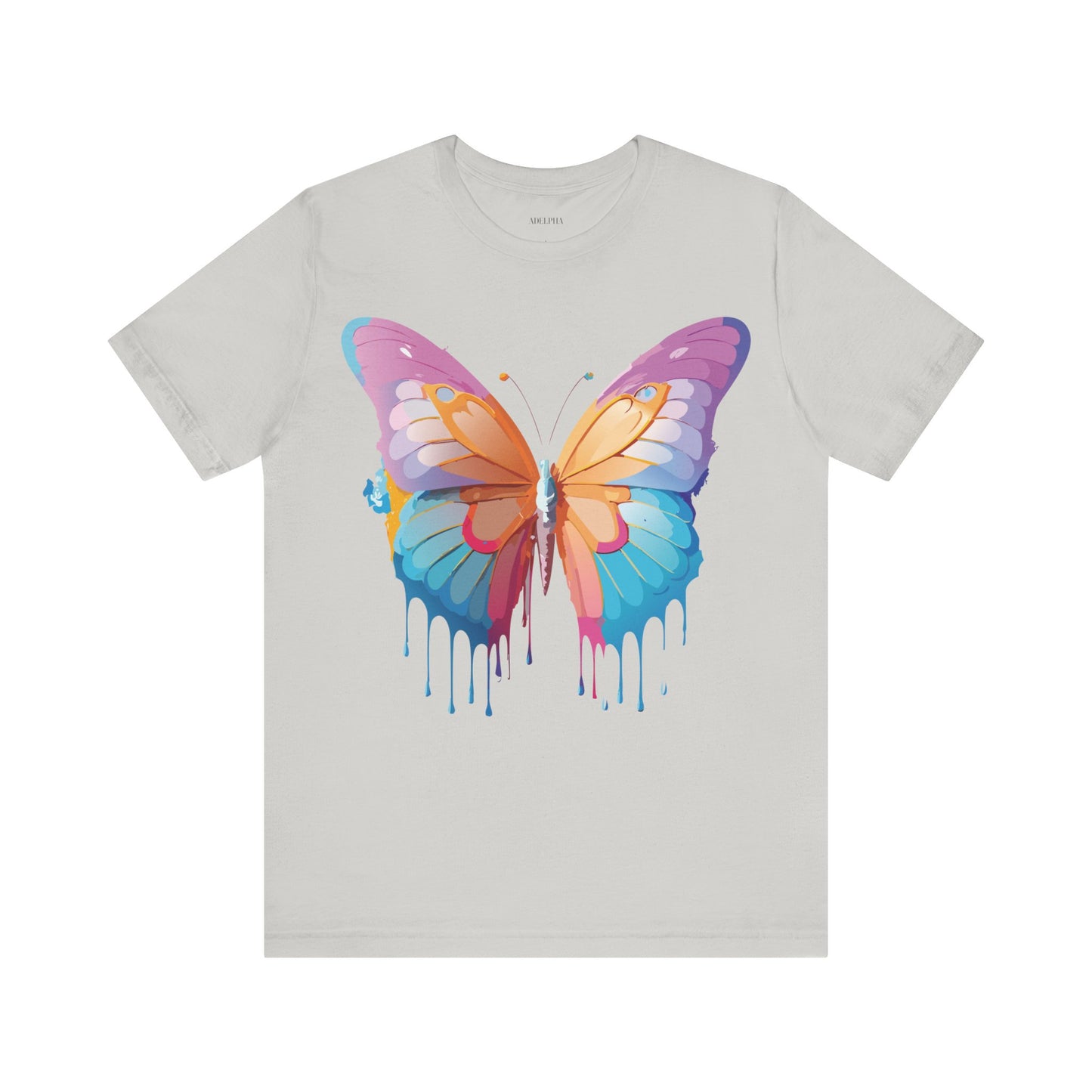 Natural Cotton Tee Shirt with Butterfly