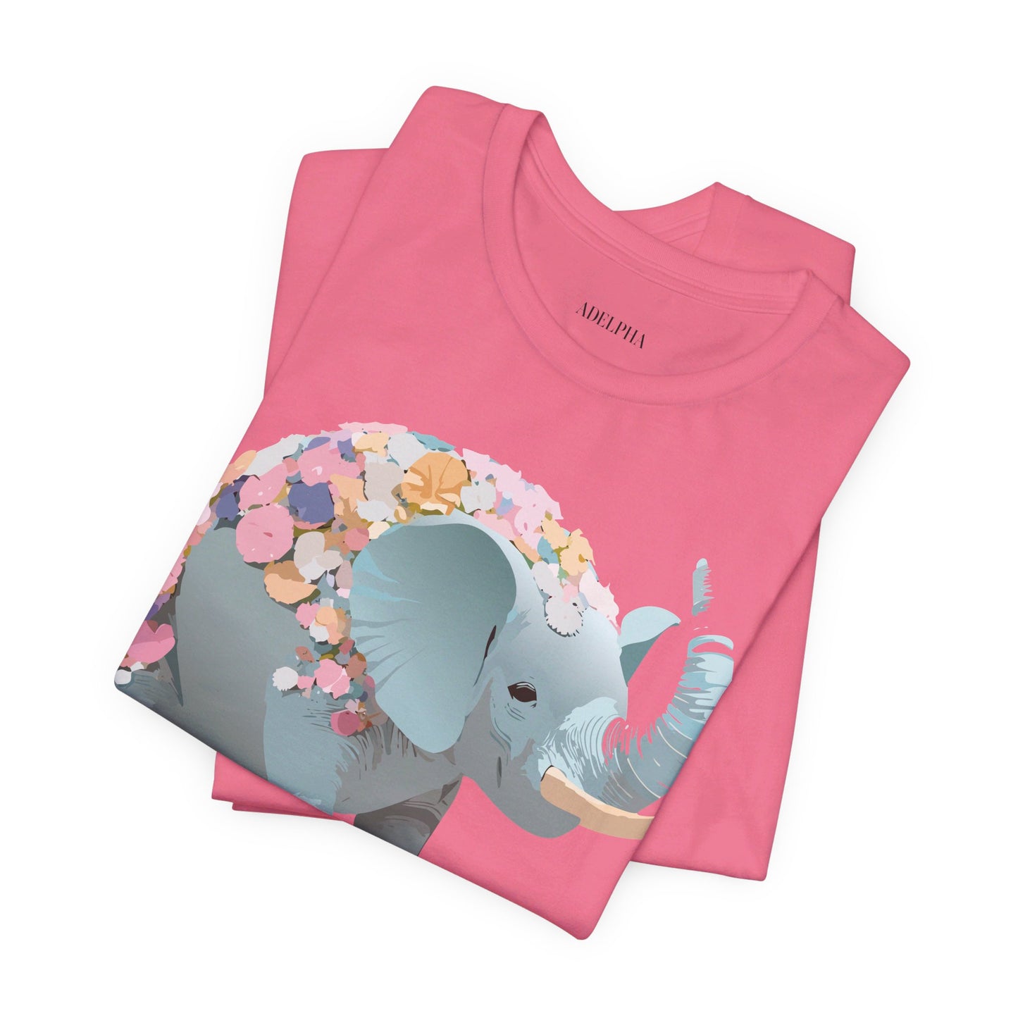 T-shirt en coton naturel avec motif éléphant