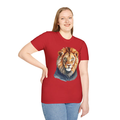 Lion Shirt Unisex Animal Tee Gildan Softstyle 64000 100 Percent Ring Spun Cotton