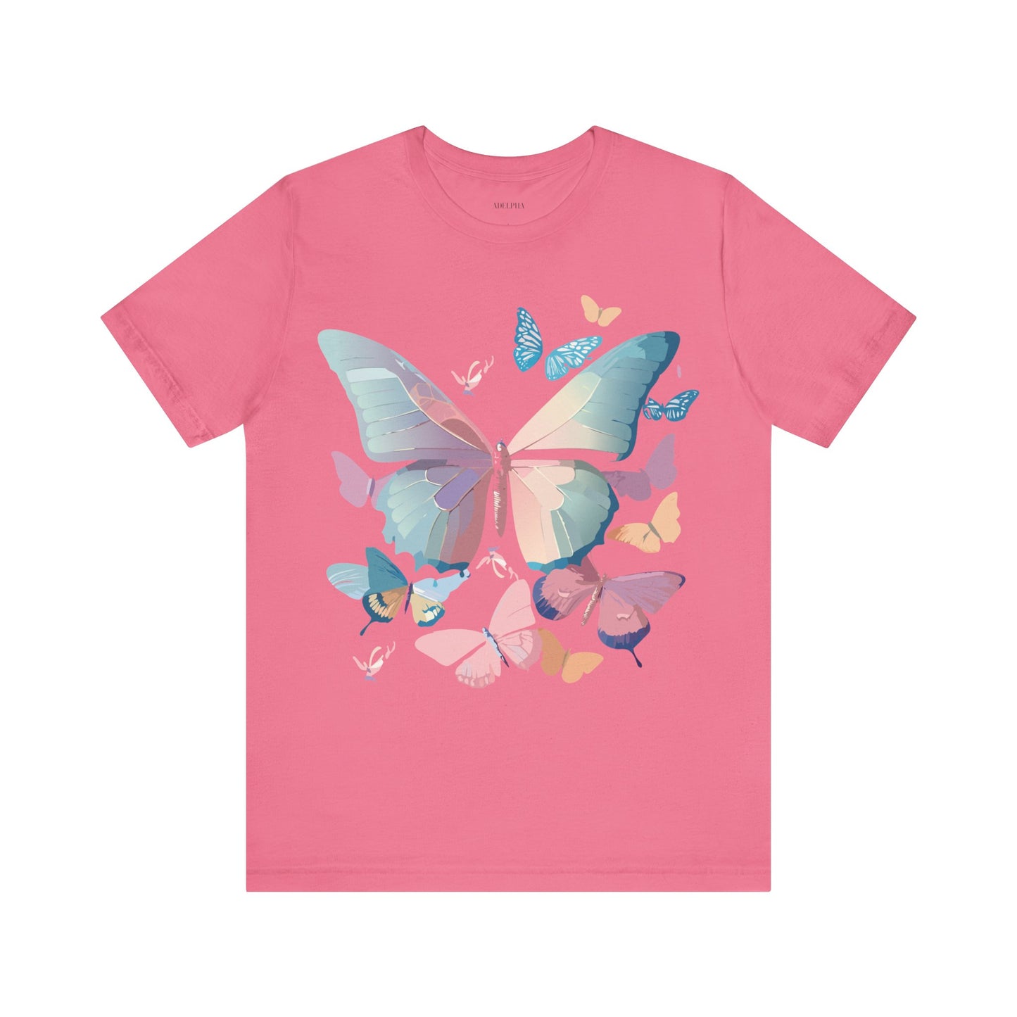 Natural Cotton Tee Shirt with Butterfly