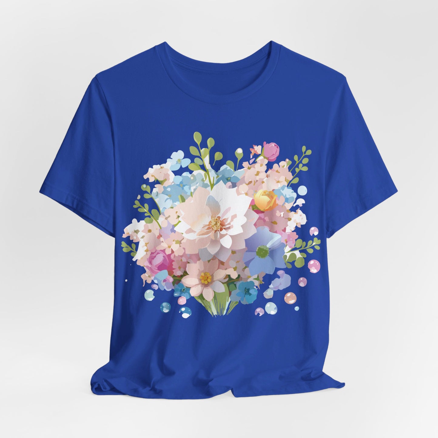 T-shirt en coton naturel avec fleurs