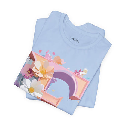 Natural Cotton Tee Shirt - Letters Collection - E Printify